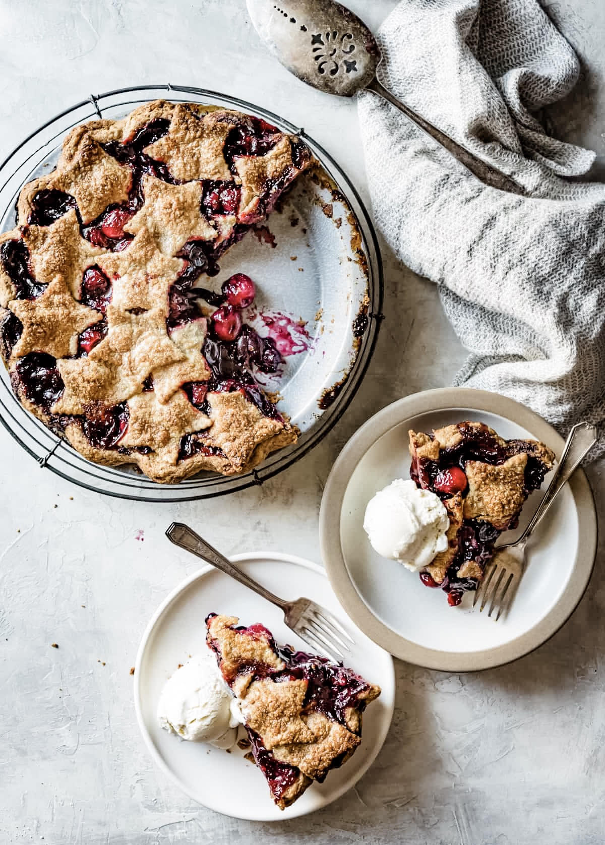 Spiced Bourbon Cherry Pie (Gluten + Refined Sugar Free)